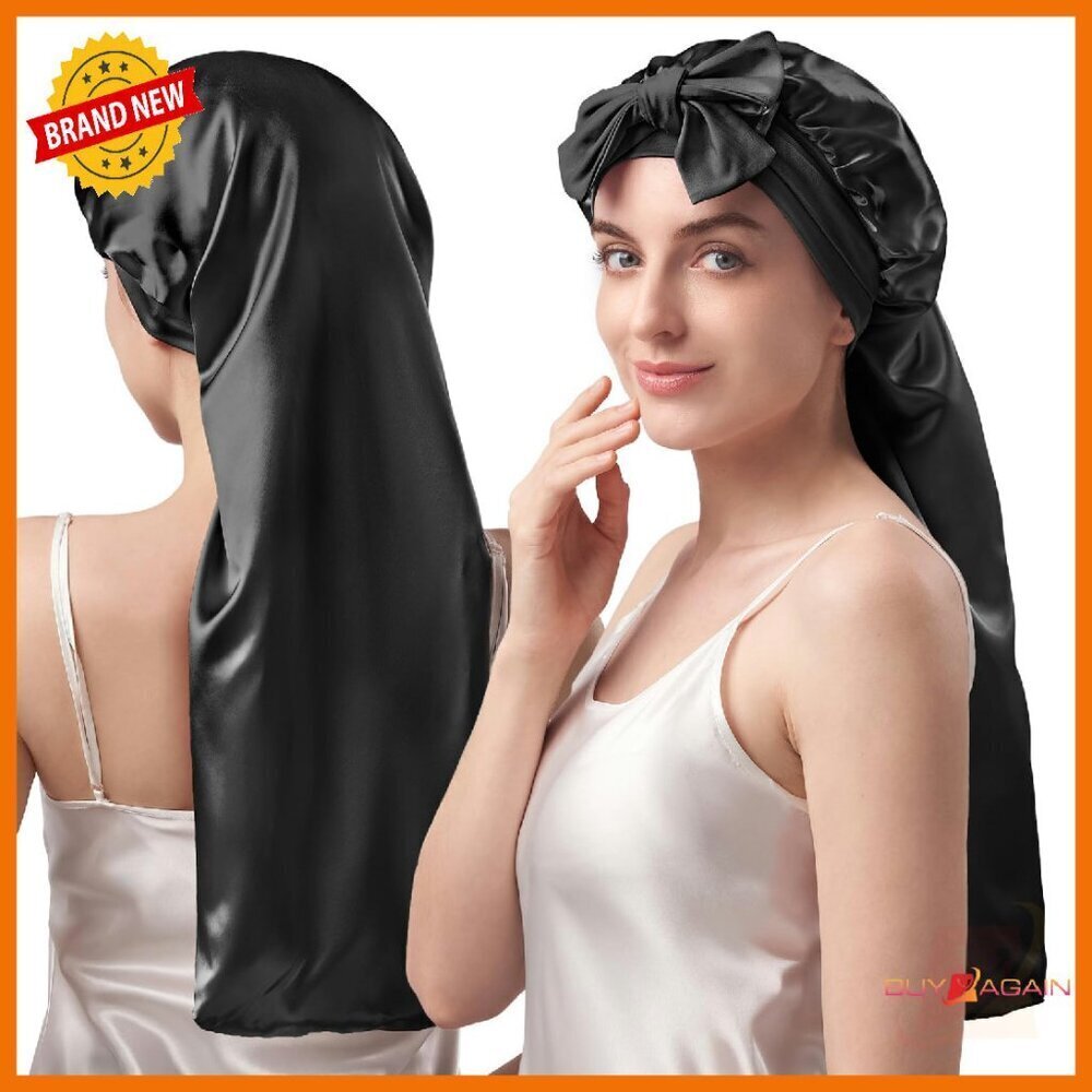 Double-Layered 100% Mulberry Silk Bonnet for Long Hair Sleeping